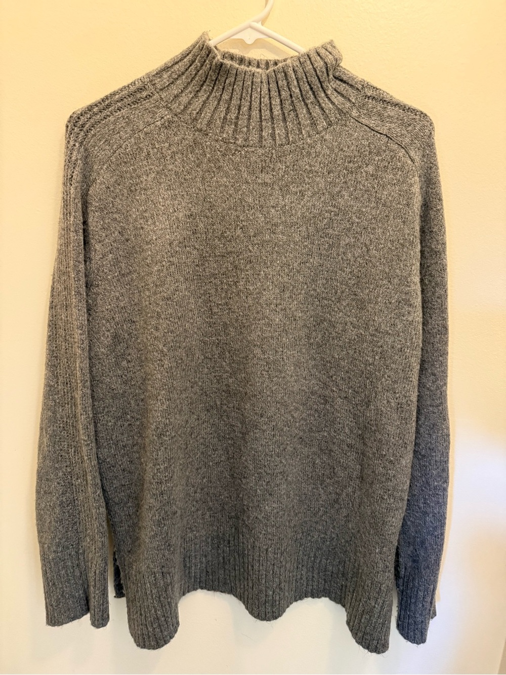 LOFT Women's Heather Gray Mockneck Sweater